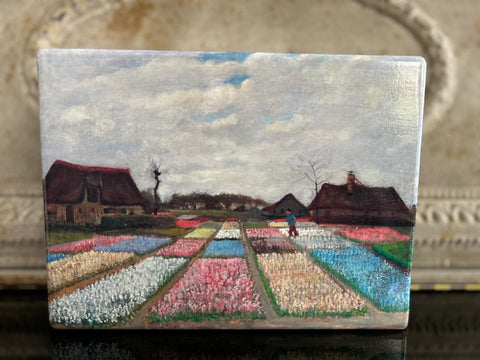 Meesterlijk schilderijtje Bloemvelden van Gogh
