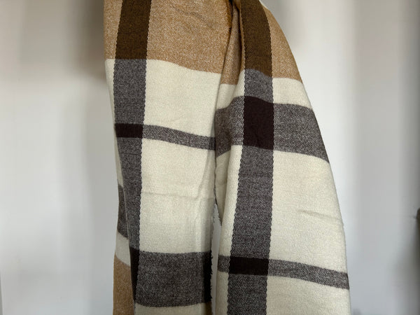 Shawl beige/Camel/ecru