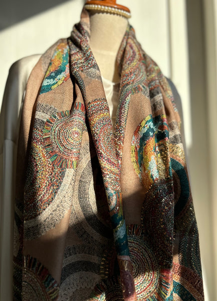 Shawl cirkel Camel