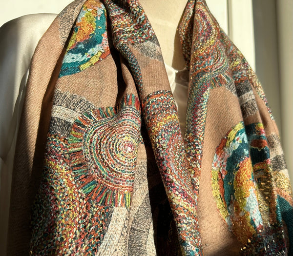 Shawl cirkel Camel