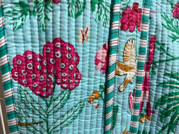 Shopper kantha turkoois