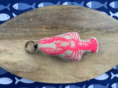 Keyring kreeft roze