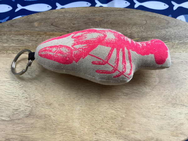 Keyring kreeft roze
